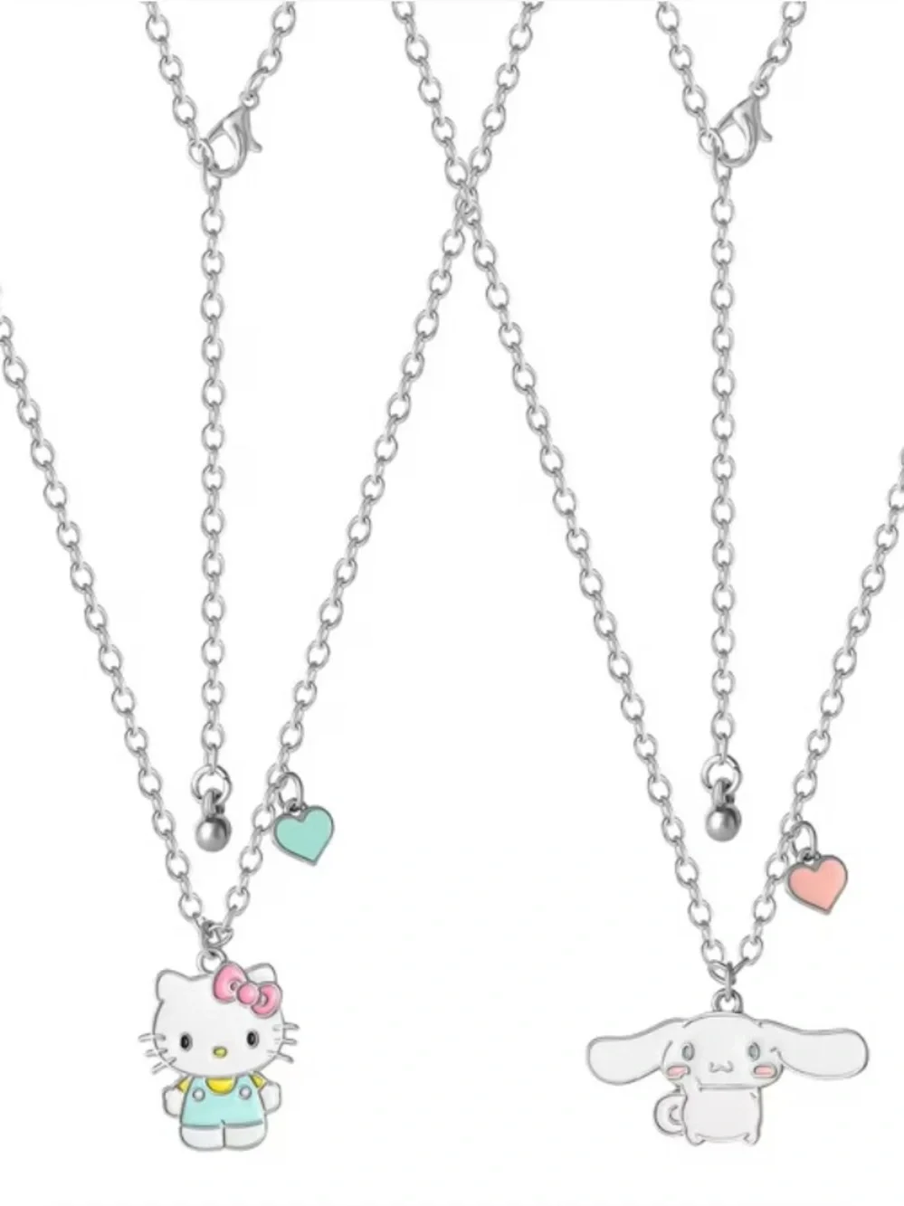 NWT Hello Kitty & Cinnamoroll Best Friends Necklace Set of 2 with BFF Charm, 18